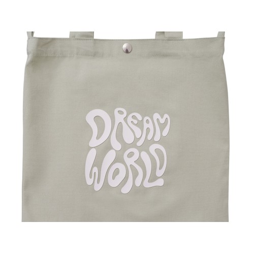 Сумка Helfer из хлопка на кнопке с регулирующейся лямкой, оливковый (3D термотрансфер)