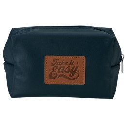 Косметичка из эко-кожи "Enio", темно-синий (патчи)