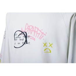 Свитшот оверсайз с рукавом реглан «Belgrade», унисекс, белый, ДТФ текстиль