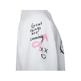 Свитшот оверсайз с рукавом реглан «Belgrade», унисекс, белый, ДТФ текстиль