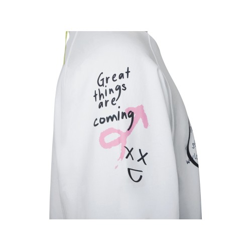 Свитшот оверсайз с рукавом реглан «Belgrade», унисекс, белый, ДТФ текстиль