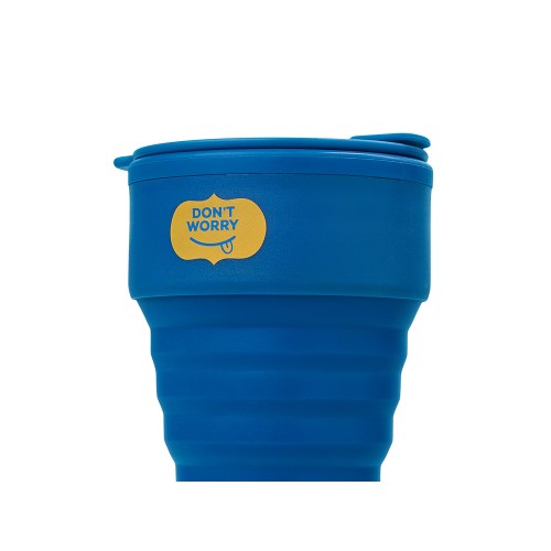 Силиконовый складной стакан «GoCup», синий индиго, тампопечать