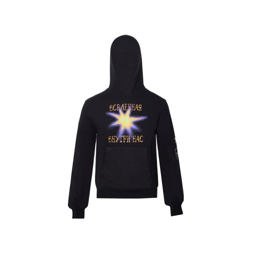 Худи «Warsaw», унисекс, черный, ДТФ текстиль и термотрансфер