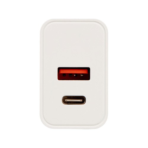 Сетевое зарядное устройство c выходами USB-A и USB-C «Recharger Pro», быстрая зарядка QC/PD, 30 Вт, белый