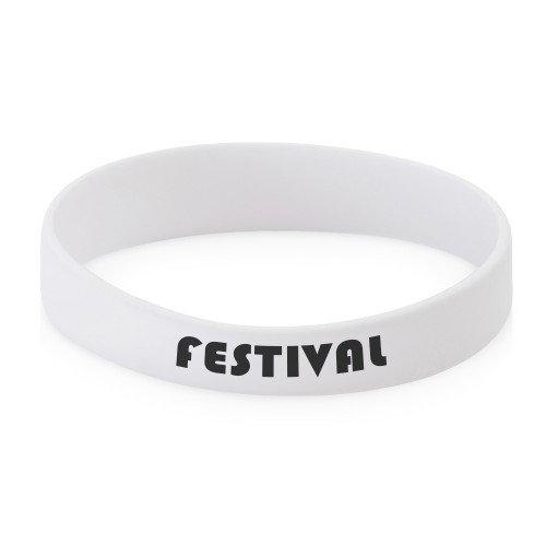 Силиконовый браслет "Forest" 202*12 мм, белый