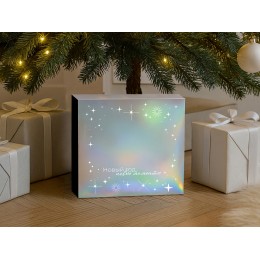 Подарочная коробка с голографическим шубером «Aurora», L, вн. размер 260х260х100 мм.