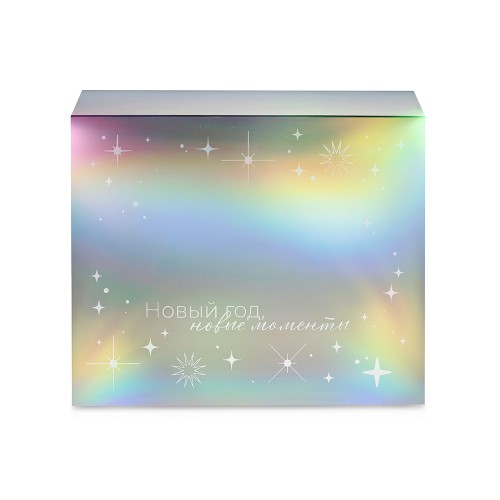 Подарочная коробка с голографическим шубером «Aurora», L, вн. размер 260х260х100 мм.