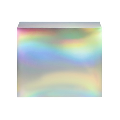 Подарочная коробка с голографическим шубером без печати "Aurora", L, 260х260х100 мм.