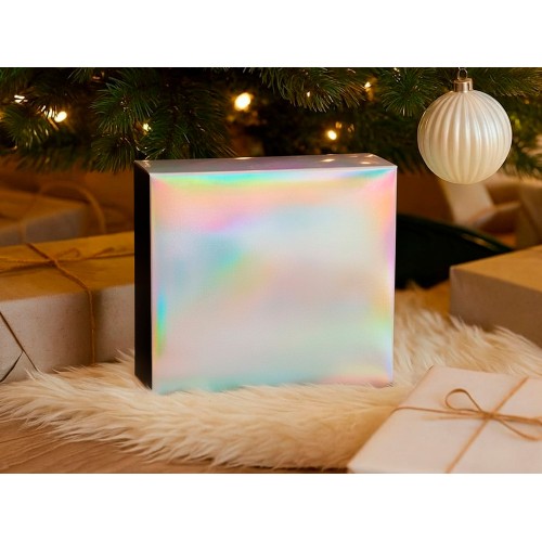 Подарочная коробка с голографическим шубером без печати "Aurora", L, 260х260х100 мм.