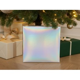 Подарочная коробка с голографическим шубером без печати "Aurora", L, 260х260х100 мм.