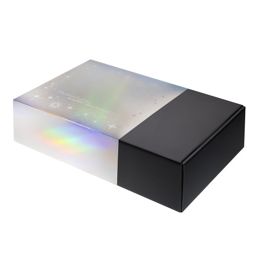 Подарочная коробка с голографическим шубером «Aurora», L, вн. размер 260х260х100 мм.