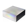 Подарочная коробка с голографическим шубером без печати "Aurora", L, 260х260х100 мм.