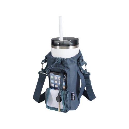 Трип Эви дорожная сумка для бутылок из переработанного материала объемом 2 л, серо-синий