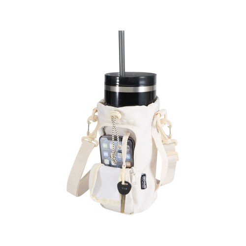 Трип Эви дорожная сумка для бутылок из переработанного материала объемом 2 л, кремовый