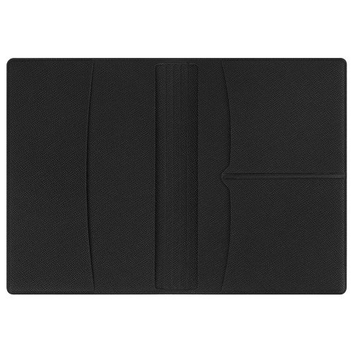 Обложка для паспорта с RFID защитой отделений для пластиковых карт "Favor", черная