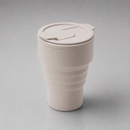 Силиконовый складной стакан "GoCup", бежевый