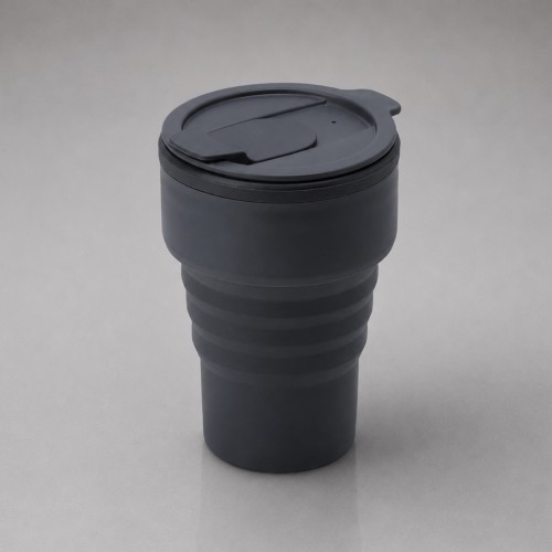 Силиконовый складной стакан "GoCup", темно-серый