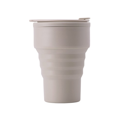 Силиконовый складной стакан "GoCup", бежевый